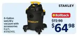 Walmart Stanley 6-Gallon Wet/Dry Vacuum offer