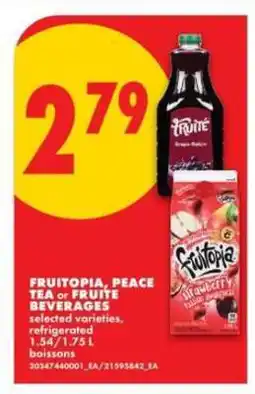 No Frills FRUITOPIA, PEACE TEA or FRUITE BEVERAGES offer