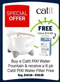 Ren’s Pets Depot Catit PIXI Water Fountain offer