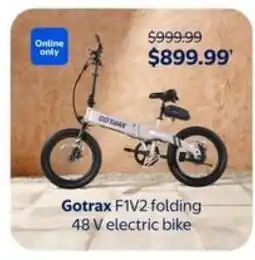 Walmart Gotrax F1V2 folding 48 V electric bike offer
