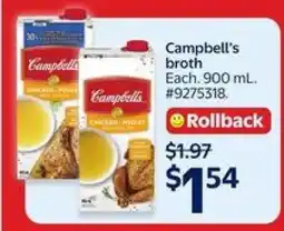 Walmart CAMPBELL’S BROTH offer