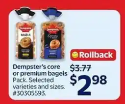Walmart Dempster's Core or Premium Bagels offer
