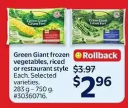Walmart Green Giant Frozen Vegetables offer