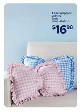 Walmart Easter gingham pillows offer