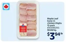 Walmart Maple Leaf bone-in chicken thighs offer