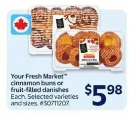 Walmart Your Fresh Market Cinnamon Buns or Fruit-Filled Danishes offer