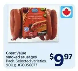 Walmart Great Value Smoked Sausages offer
