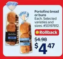 Walmart Portofino bread or buns offer