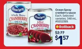Walmart Ocean Spray Cranberry Sauce offer
