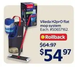 Walmart Vileda H2prO Flat Mop System offer