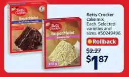 Walmart BETTY CROCKER CAKE MIX offer