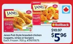 Walmart Janes Pub Style Breaded Chicken Nuggets, Strips or Burgers offer