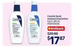 Walmart CeraVe Facial Moisturizing Lotion offer