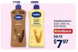 Walmart VASELINE LOTION offer