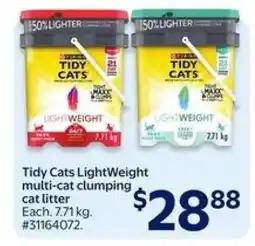 Walmart Tidy Cats LightWeight multi-cat clumping cat litter offer