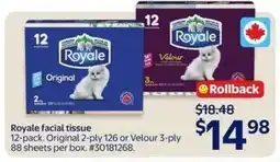 Walmart Royale Facial Tissue offer