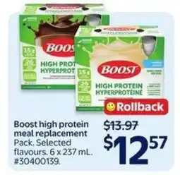 Walmart Boost High Protein Meal Replacement Pack offer