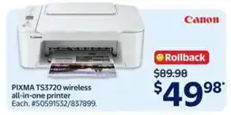 Walmart PIXMA TS3720 Wireless All-in-One Printer offer