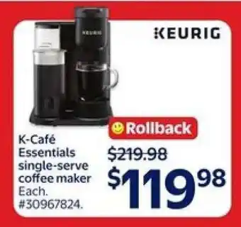 Walmart K-Café Essentials Single-Serve Coffee Maker offer