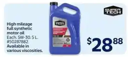 Walmart Super Tech High Mileage Full Synthetic Motor Oil offer