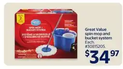 Walmart Great Value spin mop and bucket system offer