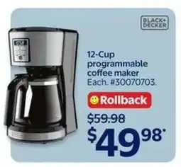 Walmart 12-Cup Programmable Coffee Maker offer