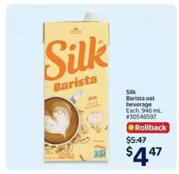 Walmart Silk Barista oat beverage offer