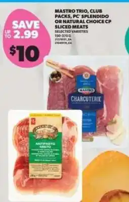 Real Canadian Superstore Mastro Trio, Club Packs, PC Splendido or Natural Choice CP Sliced Meats offer