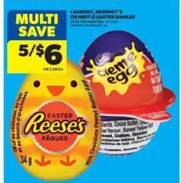 Real Canadian Superstore Cadbury, Hershey's or Nestlé Easter Singles offer
