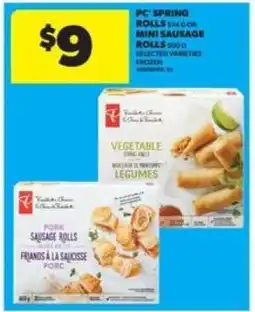 Real Canadian Superstore PC Spring Rolls or Mini Sausage Rolls offer