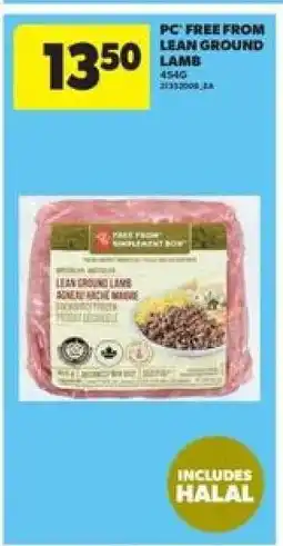 Real Canadian Superstore PC Free From Lean Ground Lamb offer