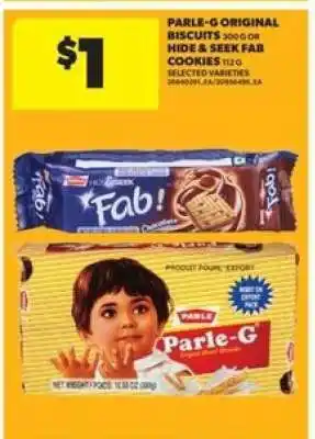 Real Canadian Superstore Parle G Original Biscuits or Hide & Seek Fab Cookies offer