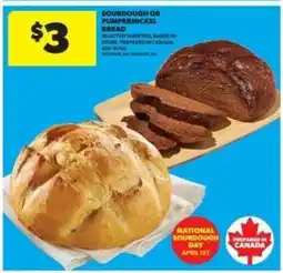 Real Canadian Superstore Sourdough or Pumpernickel Bread offer