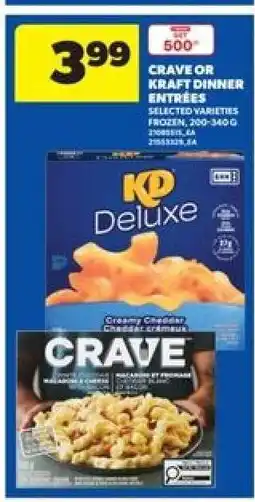 Real Canadian Superstore Crave or Kraft Dinner entrées offer