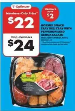 Real Canadian Superstore Hormel Snack Tray Deli Tray with Pepperoni and Genoa Salami offer