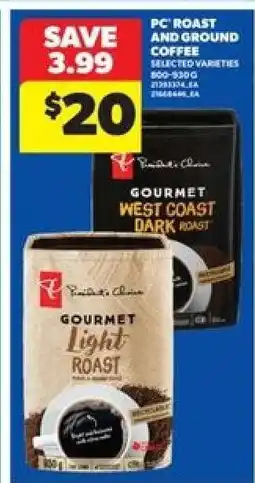 Real Canadian Superstore PC Roast and Ground Coffee offer
