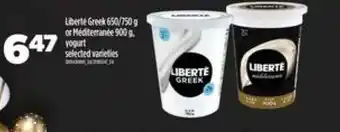 Real Canadian Superstore LIBERTÉ Greek or Méditerranée Yogurt offer
