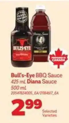 Real Canadian Superstore Bull's-Eye BBQ Sauce & Diana Sauce offer