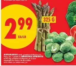 No Frills ASPARAGUS or BRUSSELS SPROUTS offer