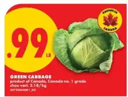 No Frills GREEN CABBAGE offer