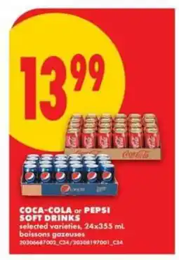 No Frills COCA-COLA or PEPSI SOFT DRINKS offer