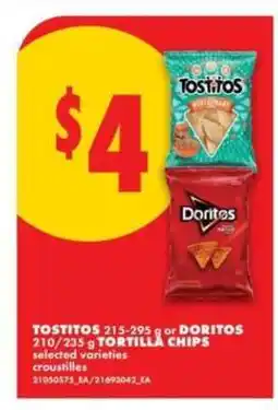 No Frills Tostitos or Doritos Tortilla Chips offer