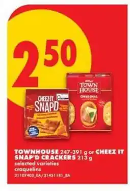 No Frills TOWNHOUSE or CHEEZ IT SNAP'D CRACKERS offer