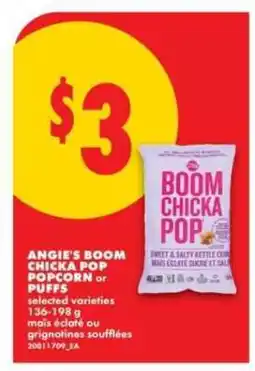 No Frills Angie's Boom Chicka Pop Popcorn or Puffs offer