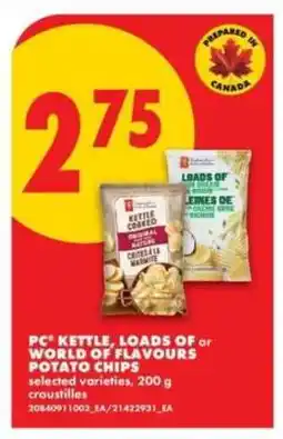 No Frills PC Kettle, Loads Of or World of Flavours Potato Chips offer