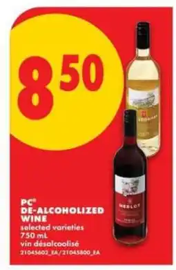 No Frills PC DE-ALCOHOLIZED WINE offer