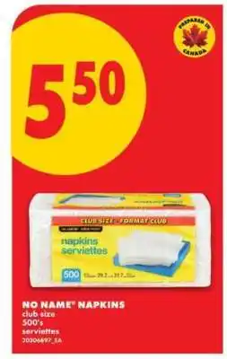 No Frills No Name Napkins offer