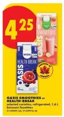 No Frills Oasis Smoothies or Health-Break offer