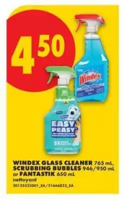 No Frills WINDEX GLASS CLEANER, SCRUBBING BUBBLES, FANTASTIK offer