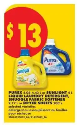 No Frills PUREX or SUNLIGHT Laundry Products offer